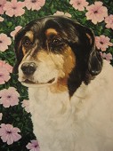 Dog With Flowers.